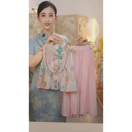 现货【如画】SC496女童夏季新中式2025新款国风洋气套装