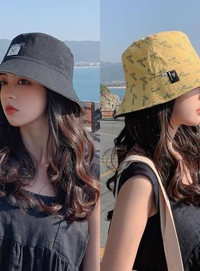渔夫帽女春夏季韩版潮防晒防紫外线遮阳帽百搭日系双面太阳盆帽子