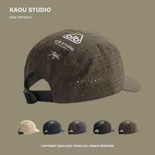 山系印花短檐速干棒球帽男女户外露营登山夏季网眼透气速干鸭舌帽