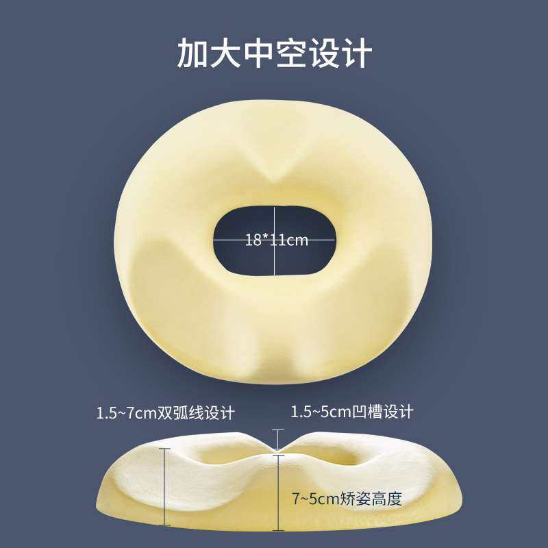 睡眠博士尾椎骨减压坐垫甜甜圈美臀垫久坐不累记忆棉回弹坐垫
