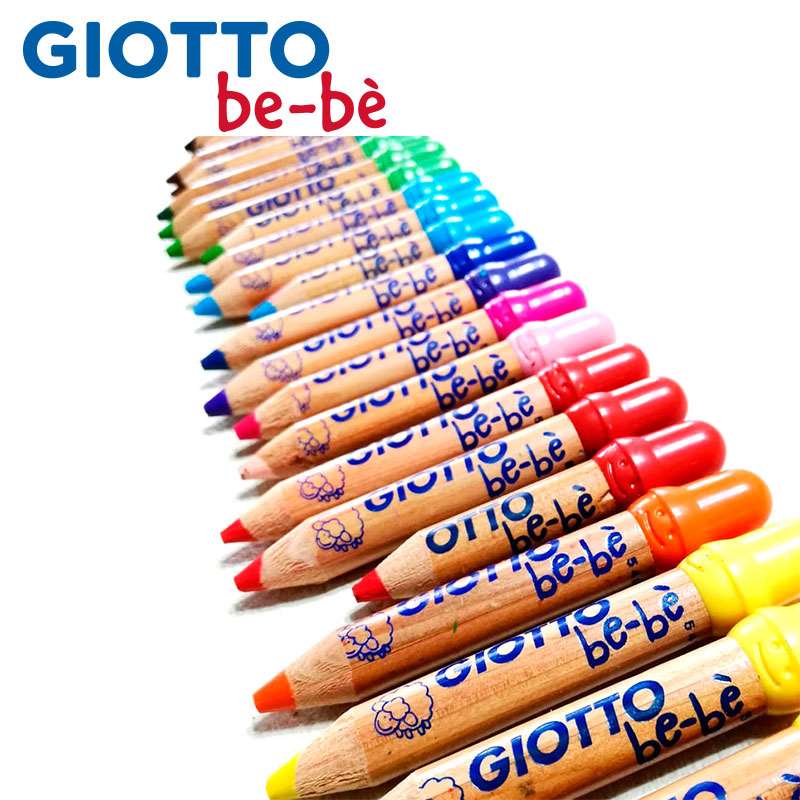 意大利GIOTTO 奇多bebe儿童画笔大粗杆彩色铅笔幼儿园用彩铅原木1