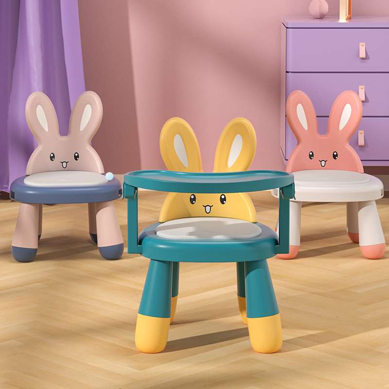 宝宝餐椅可爱卡通吃饭小凳子儿童家用加厚塑料板凳矮凳叫叫靠背椅