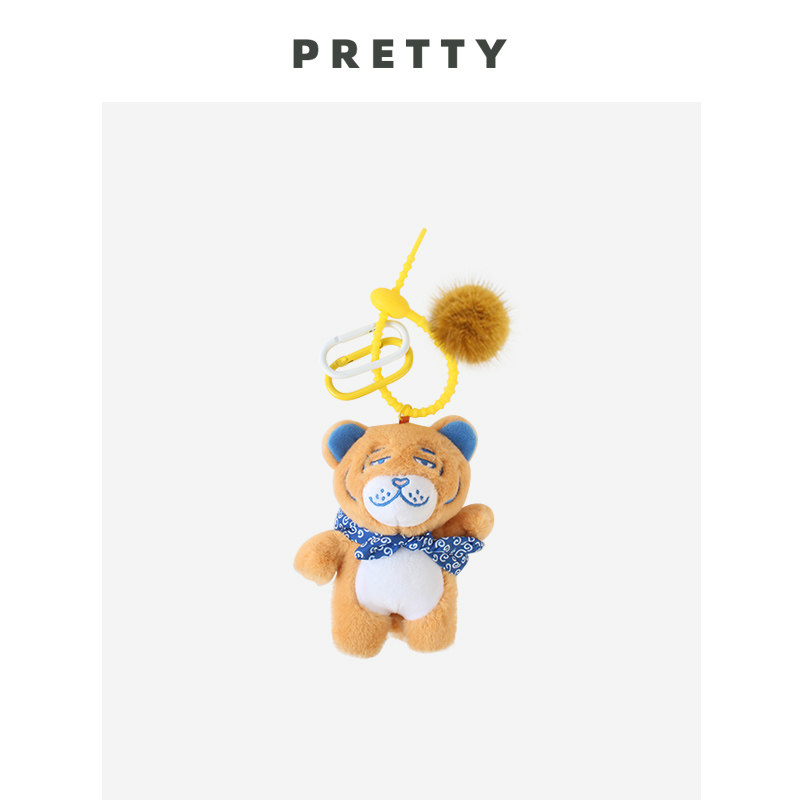 美物平方/小脑斧可爱毛绒公仔汽车钥匙扣挂饰 女生呆萌萌包包挂件