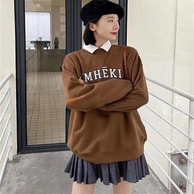 加绒廓形纯棉slogo刺绣卫衣