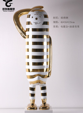 电镀树脂摆件雕塑简约现代酒店KTV工艺品艺术品会所样板房装饰