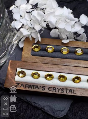 萨帕塔水晶精品SK9椭圆金黄色8*10mm尺寸鸽子蛋尖底钻美甲指甲钻
