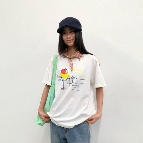 roaringwild a arch 咆哮野兽 美式纯棉上衣国潮印花短袖T恤男款