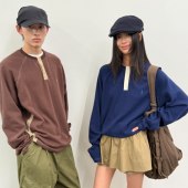 长袖 roaringwild 男 咆哮野兽 撞色明线t恤亨利领上衣美式 arch