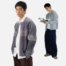 roaringwild a arch 咆哮野兽 灰色圆领慵懒风上衣开衫毛衣外套男