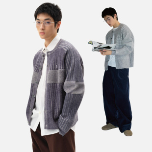 灰色圆领慵懒风上衣开衫 roaringwild 咆哮野兽 arch 毛衣外套男