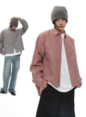 roaringwild a arch 咆哮野兽泡泡纱折叠不对称下摆长袖衬衫透气