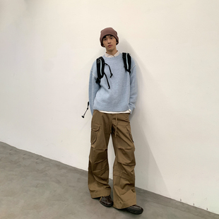 裤 roaringwild 立体宽松工装 arch咆哮野兽黑色户外阔腿伞兵裤 男