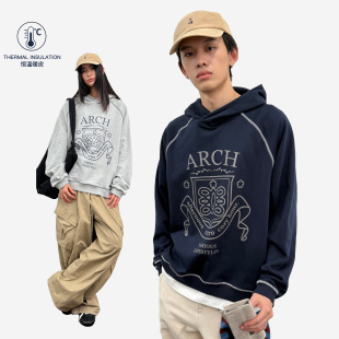 连帽卫衣男 arch咆哮野兽灰色宽松印花上衣潮牌美式 roaringwild