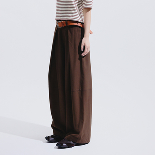 棕色垂感茧型长裤 ROARINGWILD 主线系列