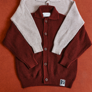 ROARINGWILD 主线系列 衔尾蛇羊毛混纺翻领开衫