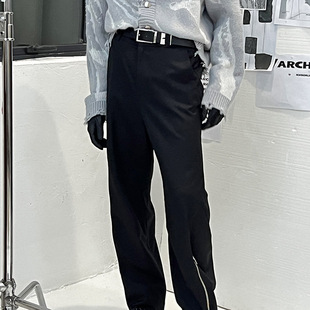 黑色微喇拉链西裤 roaringwild 咆哮野兽 arch