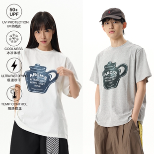 糖罐印花潮简约情侣上衣短袖 roaringwild 咆哮野兽 arch T恤男