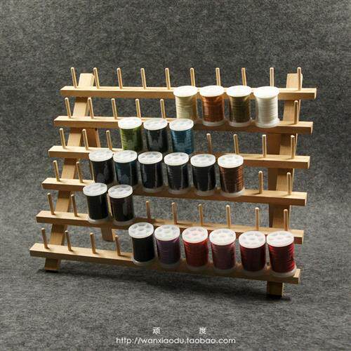顽度实木折叠线架线轴收纳diy家用线架布艺缝纫工具桌面收纳小卷