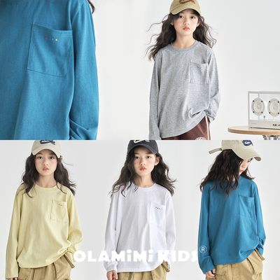 OLAMIMI儿童春款圆点刺绣T恤