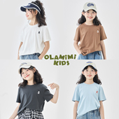 2025夏 亲子四色 ABCD OLAMIMI定制 原创小熊标印花基础短袖 T恤