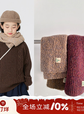 OLA MIMI 23冬 儿童韩版杂色棉羊毛围巾  5色 百搭 大人可围