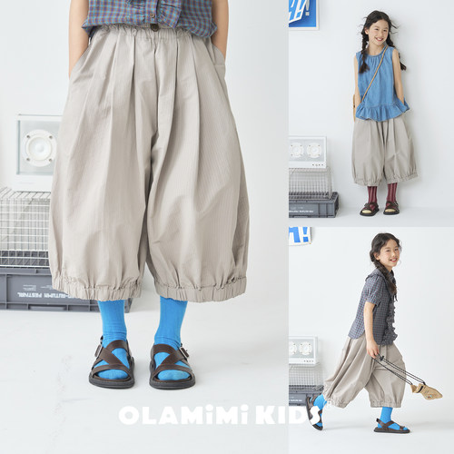 OLAMIMI童亲子松紧腰七分灯笼裤