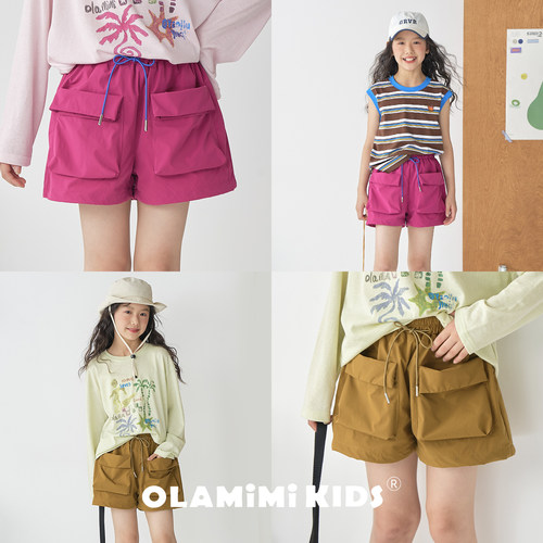 OLAMIMI亲子轻薄机能工装短裤