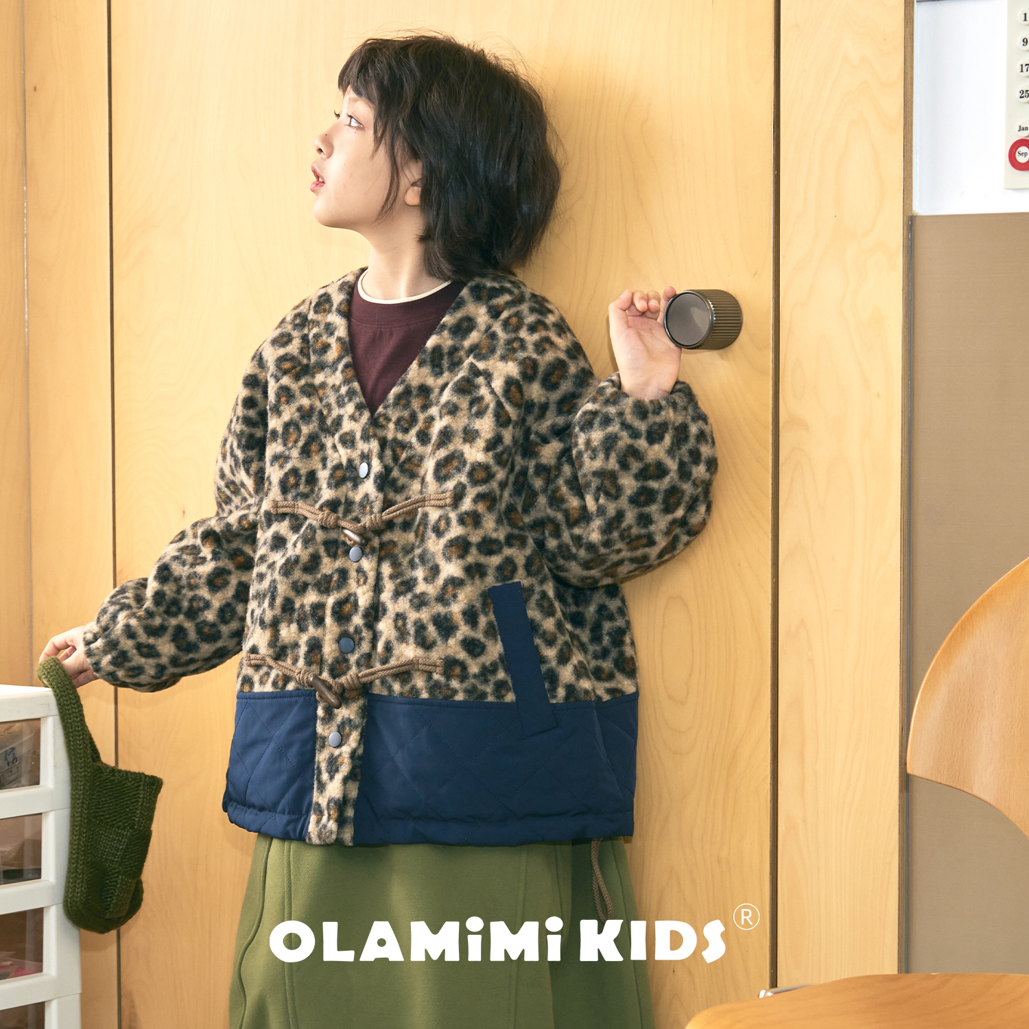 OLAMIMI2025儿童亲子豹纹棉袄