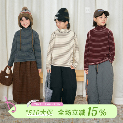 OLAMIMI儿童亲子三色德绒打底衫