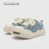 The same style of bandage canvas shoes as Yan Haoxiang, summer men's and women's big-headed shoes, versatile thick-soled height-increasing sports and casual board shoes thumbnail 4