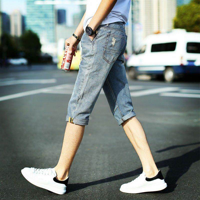 2019 summer new hole seven pants men short jeansin the Men's clothing, Trousers  category - from Buy2taobao.com to provide professional Taobao agent buy service