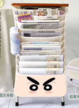 蜡笔小新挂书袋课桌收纳袋初中高中生书立书本大容量多功能书挂袋