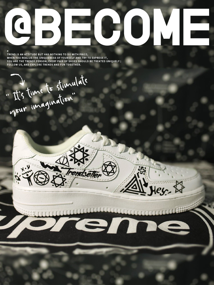 空军一号改造diy鞋贴自粘装饰