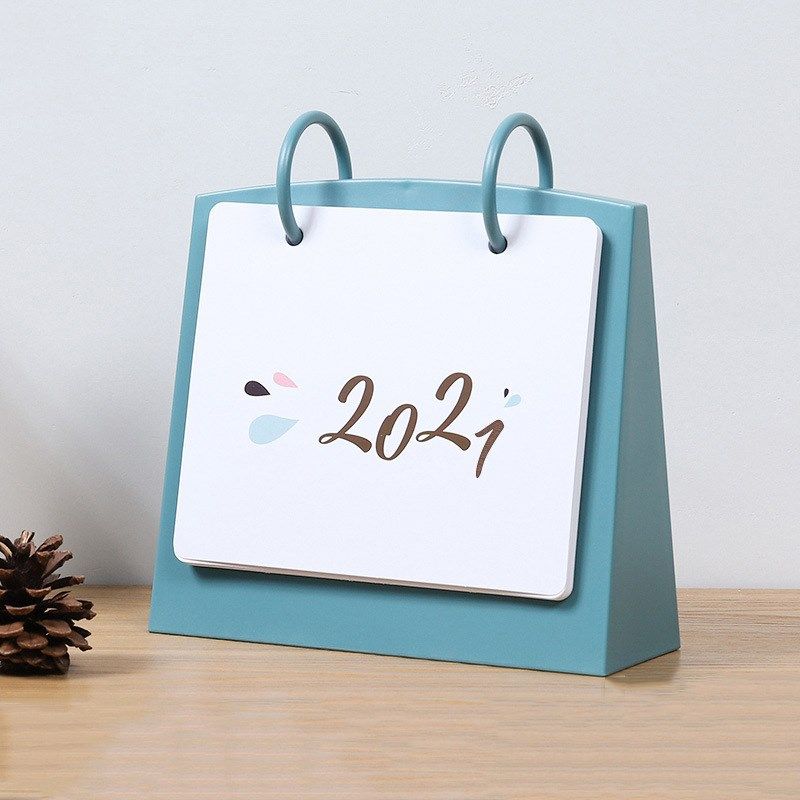 2021年创意万年历新款翻页日历办公室桌面摆放台历礼品定制logo