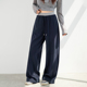 女26春季 新款 MIU系设计感直筒裤 双腰头运动休闲卫裤 松紧腰阔腿裤