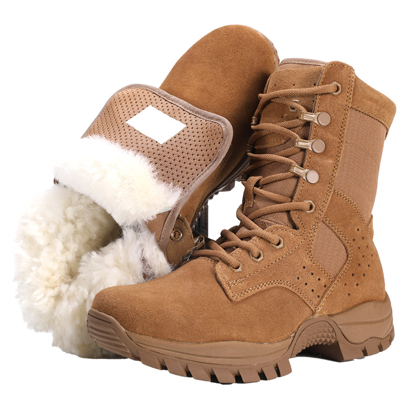 thumbnail for Genuine brown sleeve combat training boots men's ultralight outdoor waterproof training boots cowhide puncture resistant and wear-resistant desert boots
