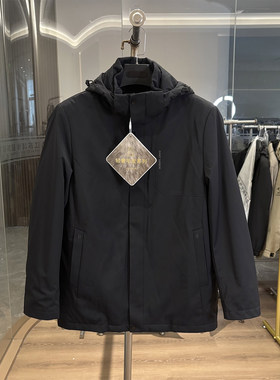 H家可拆兔毛内胆连帽派克服外套
