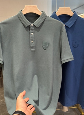 【杉家】66棉！针织菠萝纹！夏季新款男士时尚休闲翻领短袖polo杉