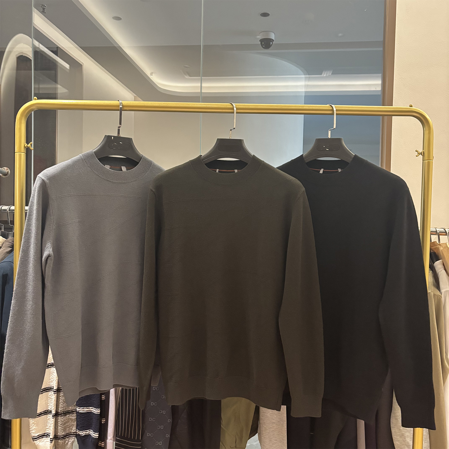 豆家羊毛+莫代尔圆领针织衫毛衣