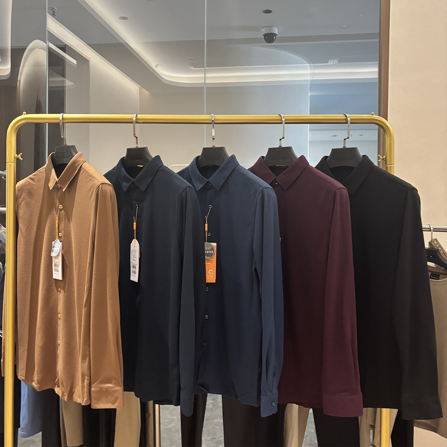 LUO家无痕压胶弹力抗皱长袖衬衫