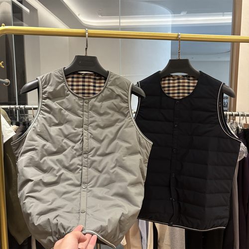 87绒轻薄款保暖压胶羽绒马甲单