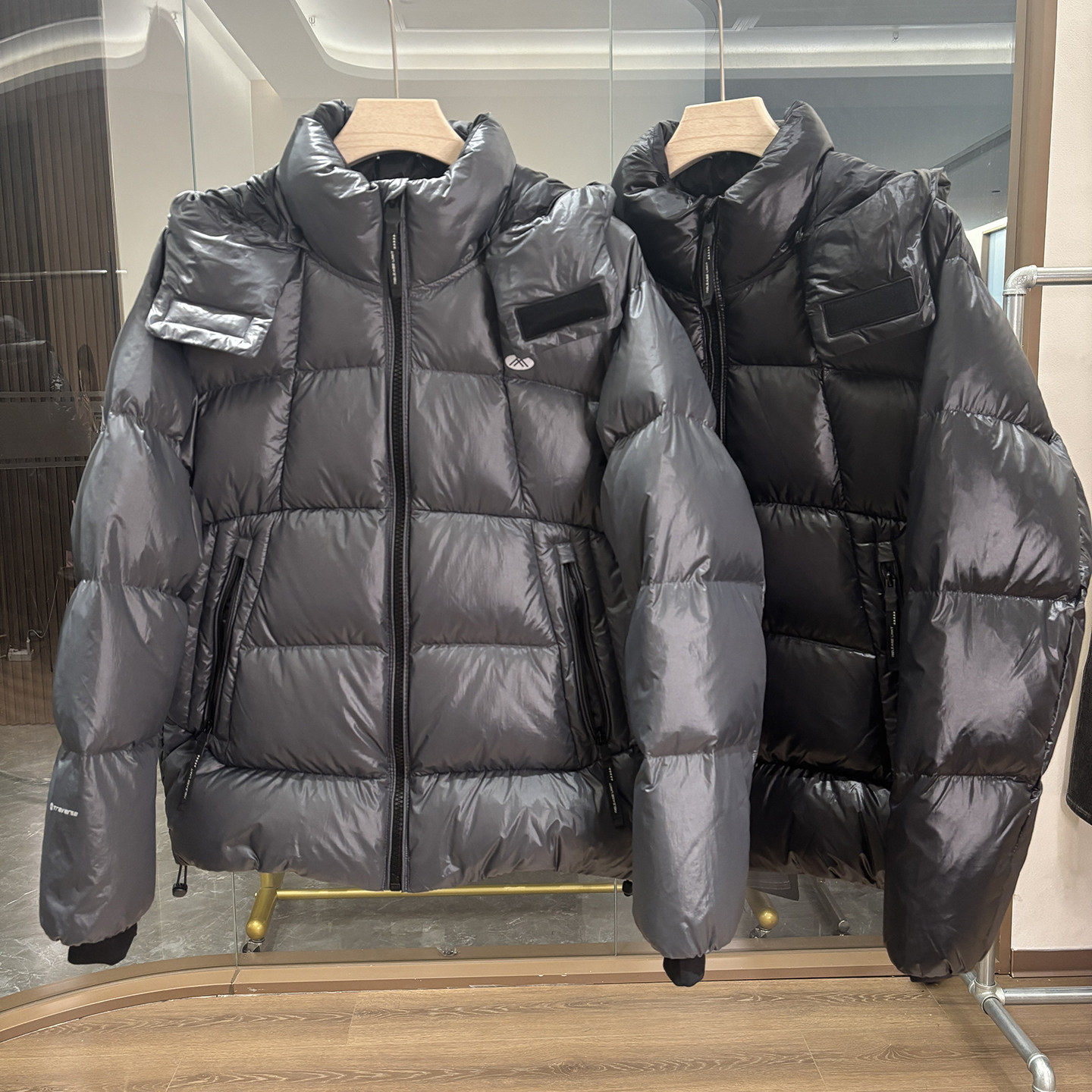 H家200克冲绒休闲保暖面包羽绒服