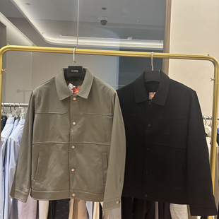 轻奢！斜纹肌理面料！秋季新款男士时尚工装笔挺有型翻领夹克外套