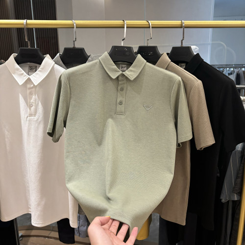 重磅棉！美式休闲！夏季新款男士纯色简约百搭青年翻领短袖POLO衫