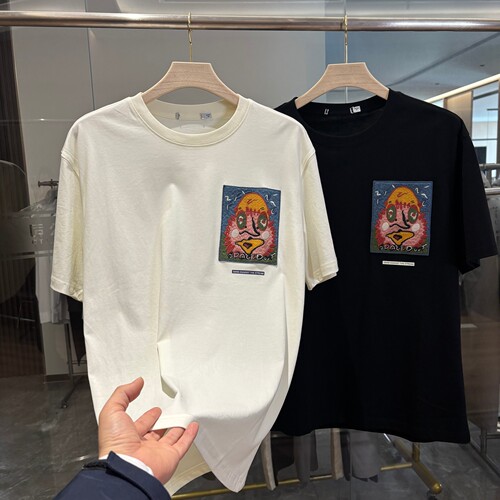 【H家】刺绣贴片！时尚帅气！夏季新款简约休闲宽松圆领短袖T恤男