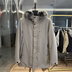 兔毛内胆 冬季 连帽中长款 H家 皮草派克服 时尚 真毛领 男士 厚款
