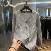 毛衣 针织面料 H家 开衫 亲肤柔软 新款 休闲长袖 秋季 灰色时尚