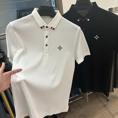 豆家100棉男士休闲翻领短袖POLO
