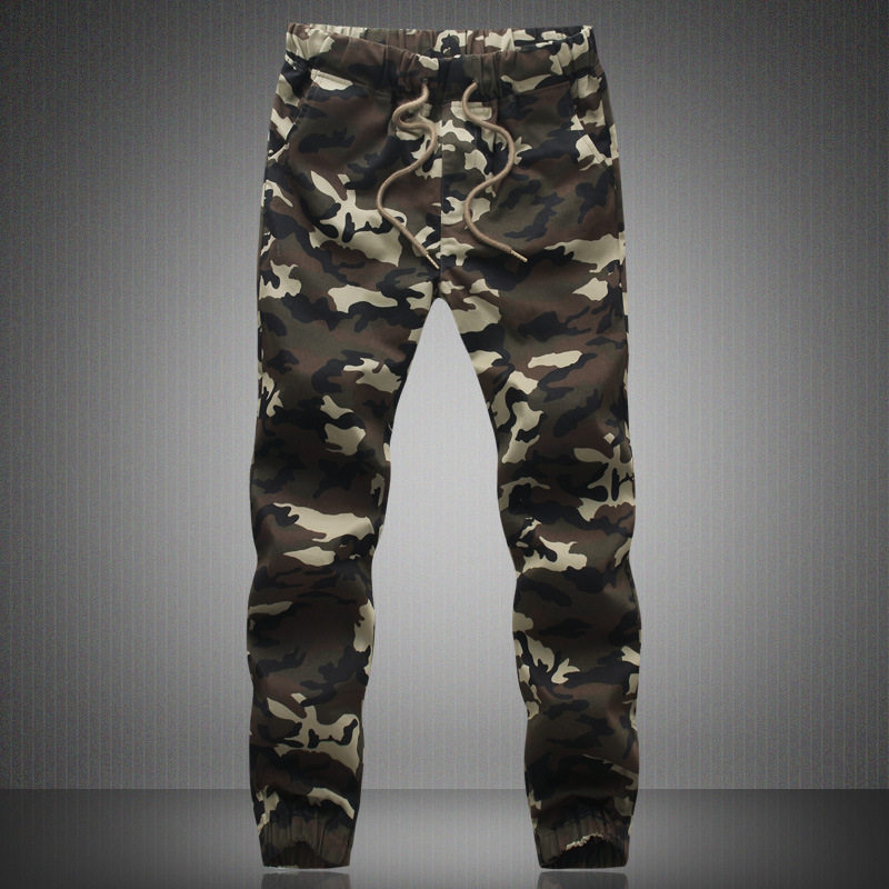 Camouflage elastic pants men's drawstring pants 迷彩松紧裤