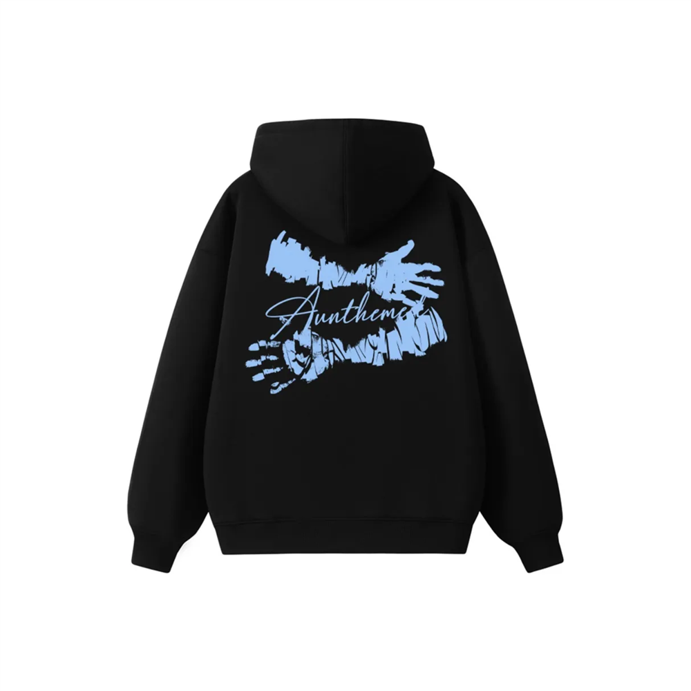 UNthemed 美式复古拥抱创意基础字母印花情侣闺蜜学院风连帽卫衣